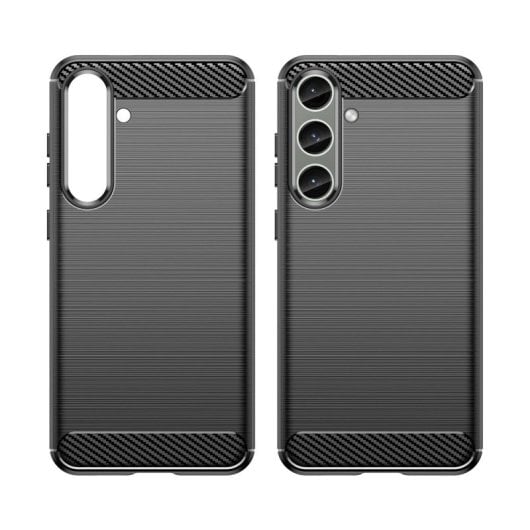 Max Power Digital Capa Anti-Choque de Silicone Fibra de Carbono Preta para Samsung Galaxy S24 Plus
