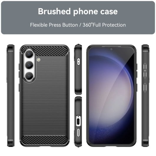 Max Power Digital Funda Fibra De Carbono Para Móvil Samsung Galaxy S24 Antigolpes Silicona Negra