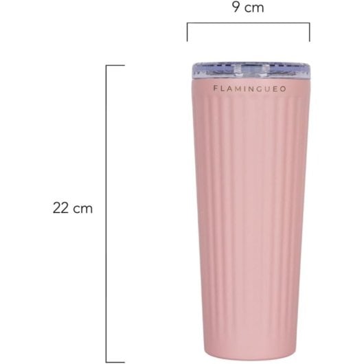 Flamingueo Gobelet Thermique Rose Inox Boissons Froides 24h et Chaudes 10h Capacité 0,8l