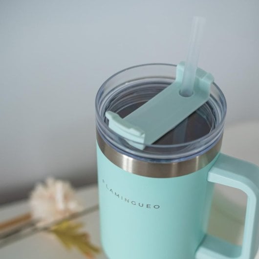 Flamingueo Vaso Térmico Azul Acero Inoxidable Bebidas Frías 24h Y Calientes 10h Capacidad 1.18l