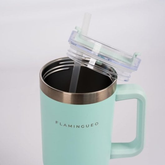 Flamingueo Vaso Térmico Azul Acero Inoxidable Bebidas Frías 24h Y Calientes 10h Capacidad 1.18l