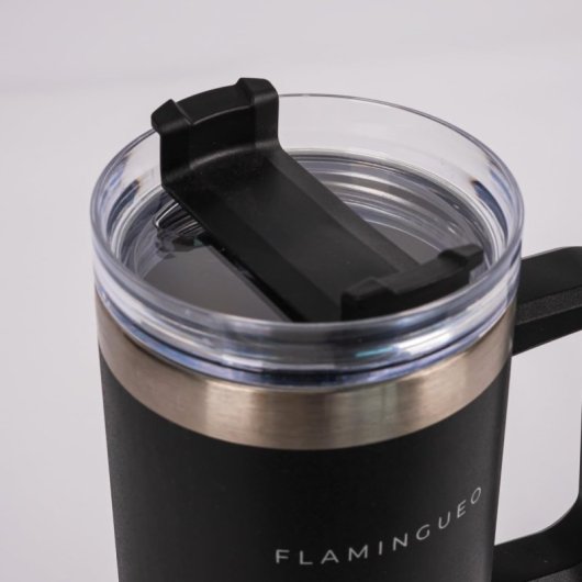 Flamingueo Vaso Térmico Negro Acero Inoxidable Bebidas Frías 24h Y Calientes 10h Capacidad 1.18l