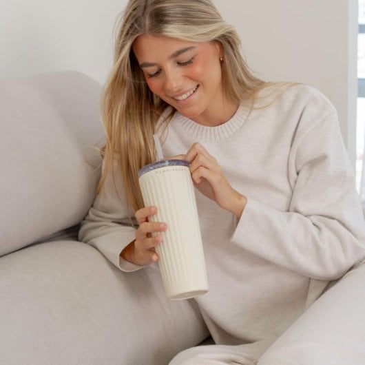 Flamingueo Vaso Térmico Beige Acero Inoxidable Bebidas Frías 24h Y Calientes 10h Capacidad 0.8l