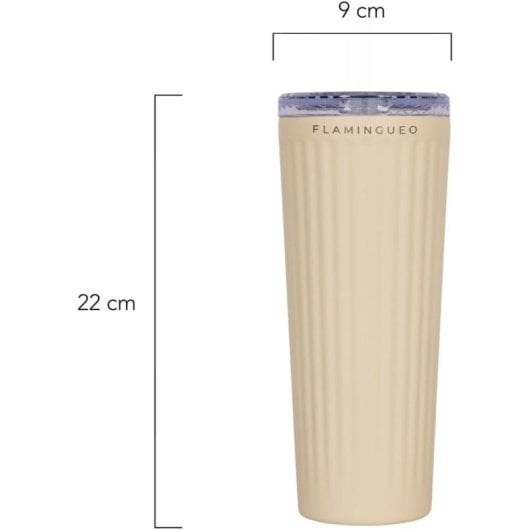 Flamingueo Vaso Térmico Beige Acero Inoxidable Bebidas Frías 24h Y Calientes 10h Capacidad 0.8l