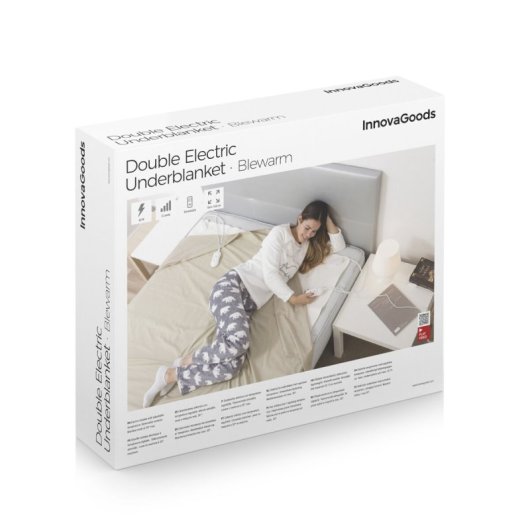 Innovagoods Calientacamas Eléctrico Doble Blewarm 60+60 W 140 X 160 Cm Blanco