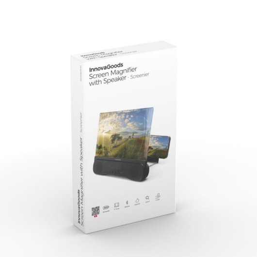 Innovagoods Screenier Amplificador de Pantalla para Móviles con Altavoz Recargable