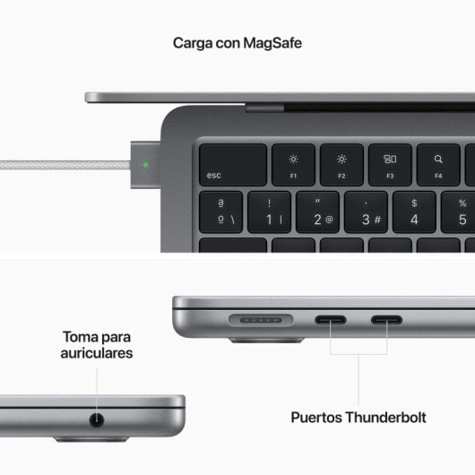 Apple Macbook Air Apple M2/16GB/1 TB SSD/GPU Deca Core/13.6" 35W Gris Espacial