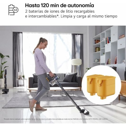 LG A9K-CORE3S Kompressor Staubsauger Besenabsaugung, Doppelakku und Staubkompressionssystem 260W