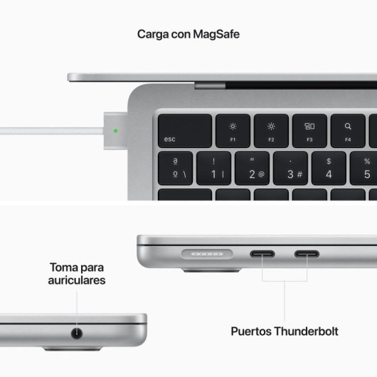 Apple Macbook Air Apple M2/16GB/512 GB SSD/GPU Deca Core/13.6" 35W Plata