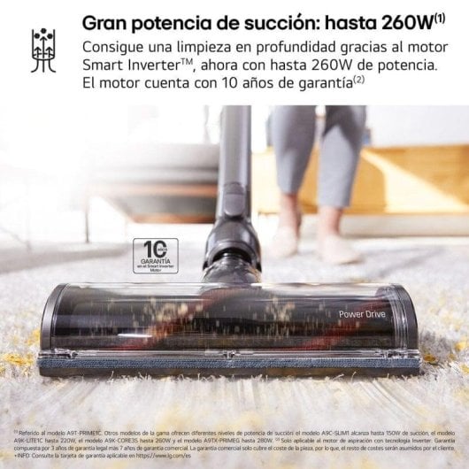 Aspirador sem Fio LG A9T-PRIME1C Kompressor 260W 60min Filtro HEPA Capacidade 1,05L Animais
