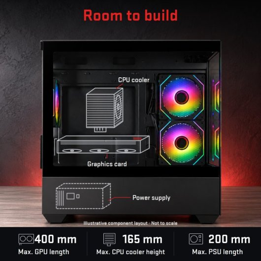 Tempest Compact Lumina ARGB M-ATX Verre Trempé USB 3.0 Noir