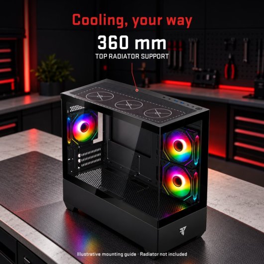 Tempest Compact Lumina ARGB M-ATX Verre Trempé USB 3.0 Noir