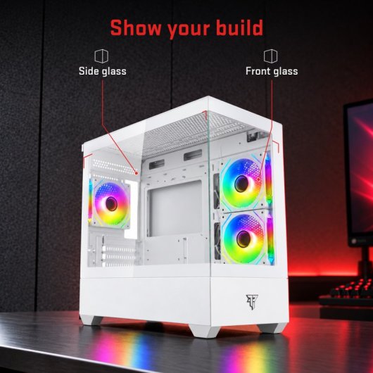 ATX Behuizing Tempest Compact Lumina ARGB M-ATX Wit, Glas, USB 3.0