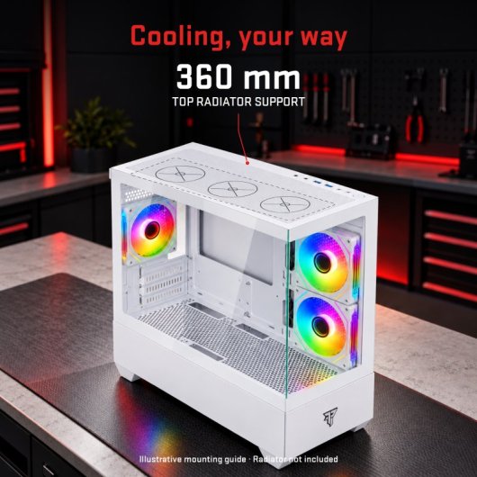 ATX Behuizing Tempest Compact Lumina ARGB M-ATX Wit, Glas, USB 3.0