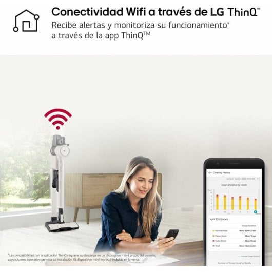 LG A9K-LITE1C Kompressor Aspirador Escoba Ciclónico sin Cable 220W Blanco
