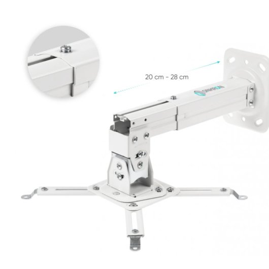 Onkron K3A-W Soporte Proyector Techo Inclinable y Giratorio Máx 10Kg Blanco