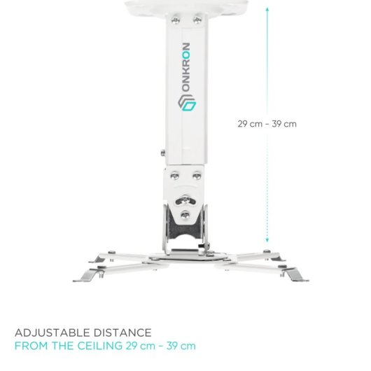 Onkron K3A-W Soporte Proyector Techo Inclinable y Giratorio Máx 10Kg Blanco