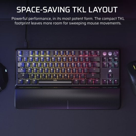 Corsair K70 PRO TKL Teclado Mecânico Gaming RGB Switch MLX Preto
