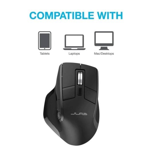 JLab Epic Ratón Óptico Inalámbrico Bluetooth 2400 DPI Negro