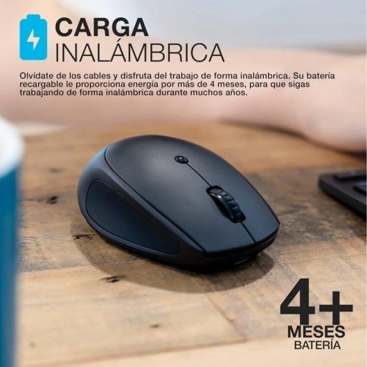 Ratón JLab Go Recharge Bluetooth + USB Type-A 1600 DPI Negro Ambidextro