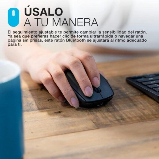 Ratón JLab Go Recharge Bluetooth + USB Type-A 1600 DPI Negro Ambidextro