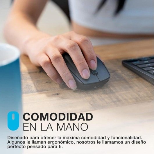 Ratón JLab Go Recharge Bluetooth + USB Type-A 1600 DPI Negro Ambidextro