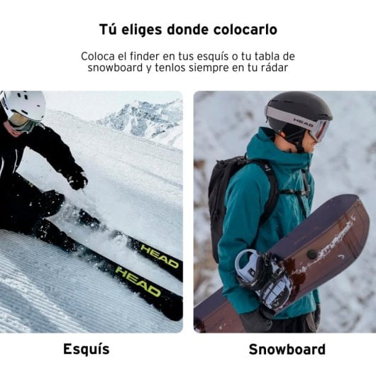 Head Localizador de Esquis e Pranchas de Snowboard Compatível com Apple Altifalante Integrado IP65 Preto