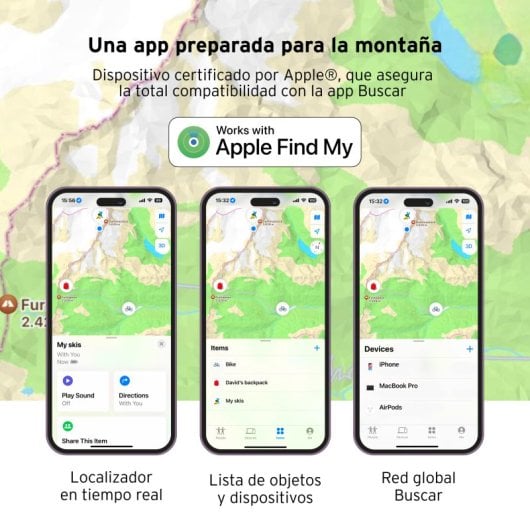 Head Localizador de Esquis e Pranchas de Snowboard Compatível com Apple Altifalante Integrado IP65 Preto