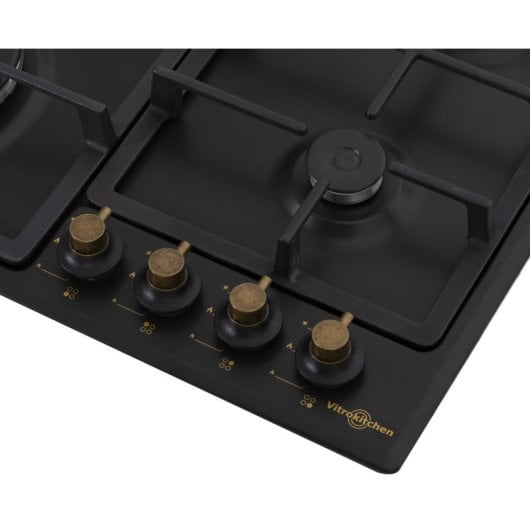 Vitrokitchen EN63RB Encimera de Gas Butano 4 Zonas 60cm Antracita