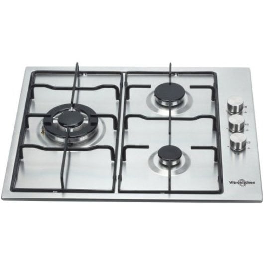 Vitrokitchen EN630LIB Placa a Gás Butano 3 Zonas 60cm Aço Inoxidável