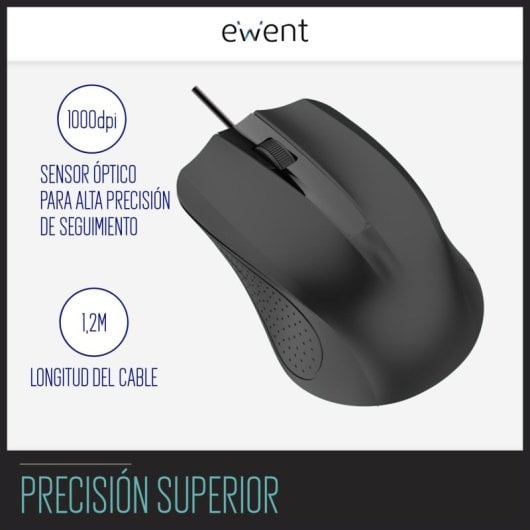 Mouse ottico USB Ewent Ew3300 1000 dpi Nero