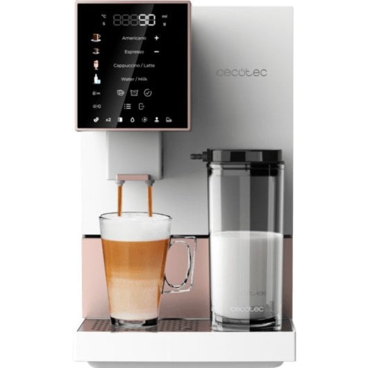 Cecotec Cremmaet Compactccino Cafetière compacte super-automatique 19 barres Réservoir à lait blanc/rose