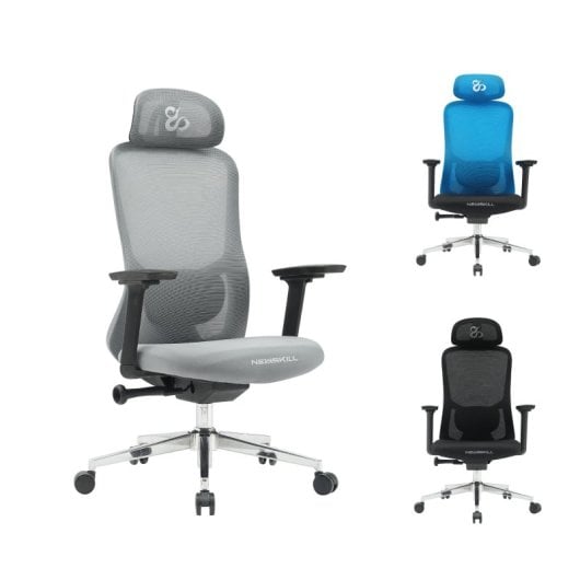 Newskill Nue Silla Gaming Ergonómica Malla Transpirable con Soporte Lumbar Gris
