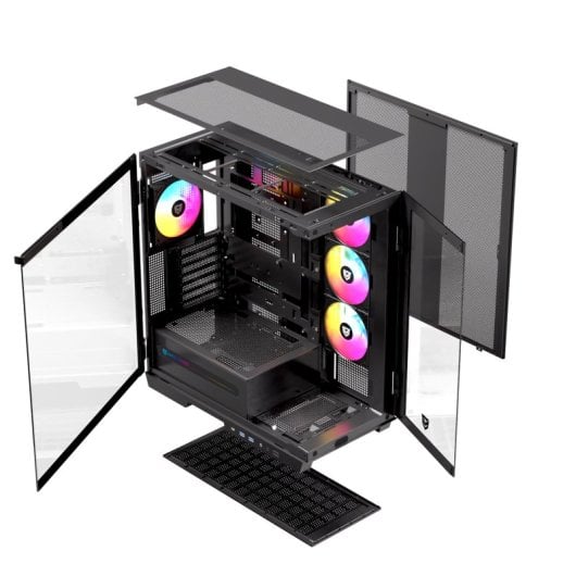Nfortec Ursa ARGB Semi Torre E-ATX Doble Cristal Templado USB-C Negra