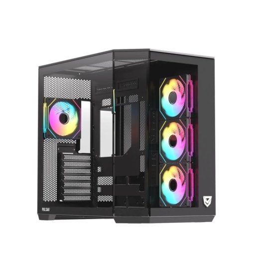 Nfortec Pulsar ARGB Semi Torre ATX  con Doble Cristal Templado 4 Ventiladores Backrouting Negra