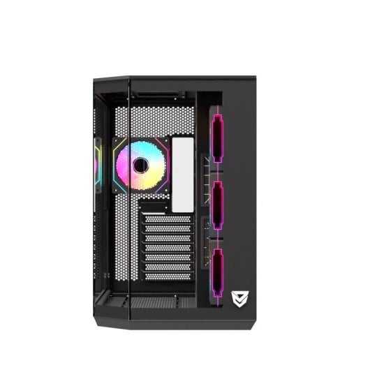 Nfortec Pulsar ARGB Semi Torre ATX  con Doble Cristal Templado 4 Ventiladores Backrouting Negra