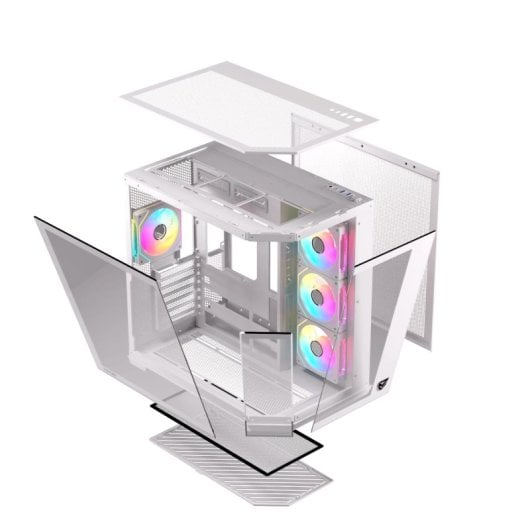 Nfortec Pulsar ARGB Mid Tower ATX Cristal Templado USB-C Blanca