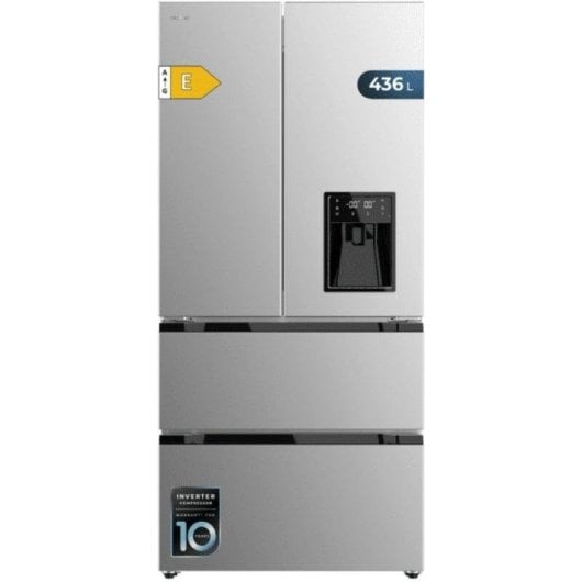 Frigorífico Americano Cecotec Bolero CoolMarket FD 436 WD Inox Total No Frost 183cm 436L E Inox Dispensador de Água