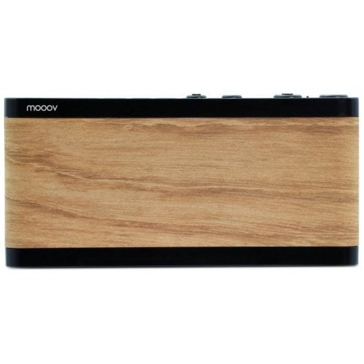 Mooov 477349 Despertador Efecto Madera con Cargador por Inducción de 15W