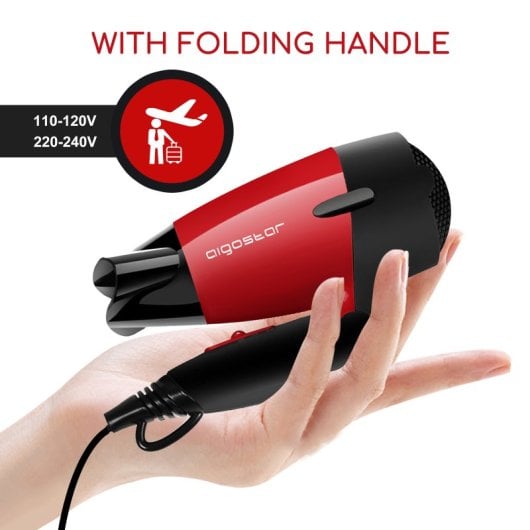Aigostar Linda 32MBB Secador de Pelo de Viaje Plegable 1500W