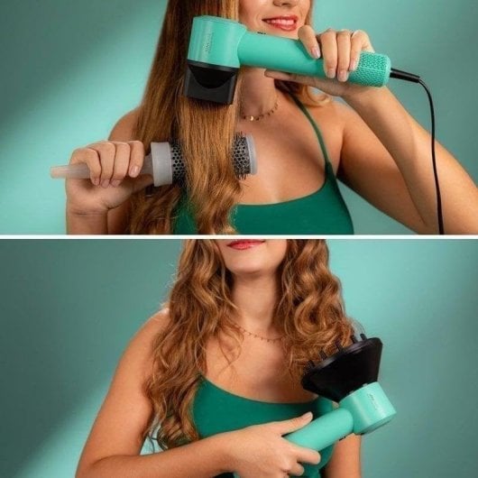 Sèche-cheveux Ionique Professionnel Cecotec IoniCare RockStar Style 1500W 4 Températures 3 Vitesses avec Accessoires Vert