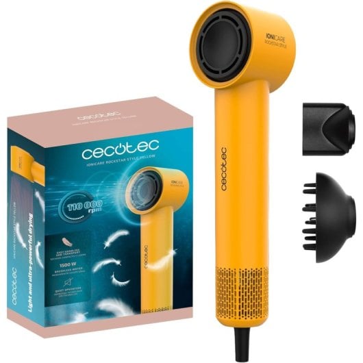 Cecotec Ionicare Rockstar Style Secador de Pelo 1500W Amarillo