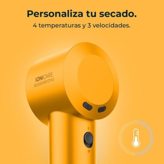 Cecotec Ionicare Rockstar Style Secador de Pelo 1500W Amarillo