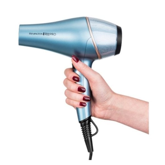 Sèche-cheveux Ionique Professionnel Remington Shine Therapy Pro AC9300 2200W 3 Températures 2 Vitesses Accessoires Bleu
