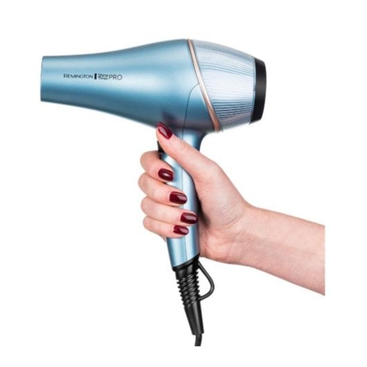 Sèche-cheveux Ionique Professionnel Remington Shine Therapy Pro AC9300 2200W 3 Températures 2 Vitesses Accessoires Bleu