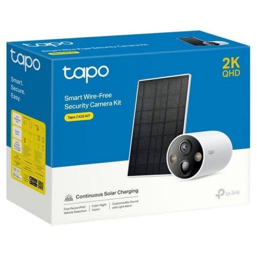 Caméra de surveillance TP-Link Tapo C425 2K Vision Nocturne Extérieure IA Alarme Panneau Solaire Audio Bidirectionnel