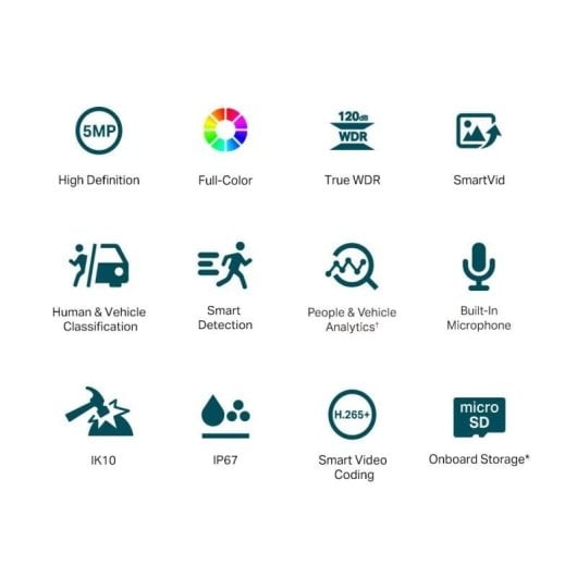 Überwachungskamera TP-Link VIGI C250 5MP Nachtsicht Innen und Außen KI-Mensch und Fahrzeugerkennung