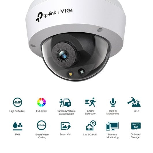 TP-Link VIGI C240 Cámara IP VIGI Tipo Dome Full Color de 4MP