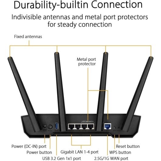 ASUS TUF Gaming AX3000 V2 Router WiFi 6 Dual Band AX3000 AiMesh OVPN MU-MIMO