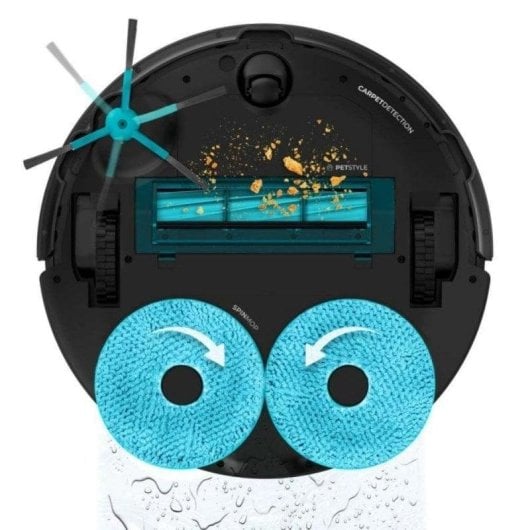 Cecotec Conga 13090 Spin Revolution Home&Wash Robot Aspirador con Motor de Succión 7000 Pa Base 4 en 1
